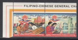 2014 Philippines Filipino-Chinese Chamber Of Commerce Ships Tea Abacus Complete Pair MNH - Philippinen