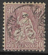 Switzerland 1867 Fine Used 50c Violet White Wove Paper - Gebraucht