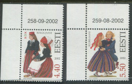 Estonia:Unused Stamps Kolga-Jaani And Suure-Jaani National Costumes, 2002, Corners, MNH - Estonia
