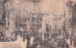 13 / AUBAGNE / FETE DES FLEURS 1904 / BALCONS DECORES DE LA RUE DE LA REPUBLIQUE / EDIT BAUDOIN / RARE - Aubagne