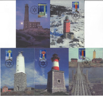 Finlande 2003 Y&T 1637 à 1641 Sur Cartes Maxima. Phares Du Golfe De Finlande - Lighthouses