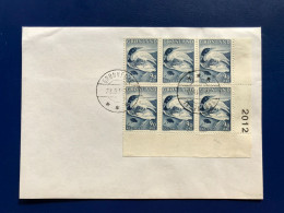 Denmark, Greenland GRØNLAND 1967,  Cover Numbered Block Of 6 Stamps - FDC