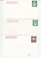 3 Diff China POTTERY Postal STATIONERY COVERS Stamps Cover - Sobres