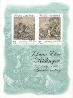 **A 1262 - 3 Czech Republic J. E. Ridinger, Hunting Graphic Art 2024 - Ungebraucht