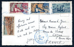 RC 27430 COTE FRANÇAISE DES SOMALIS 1955 CARTE POSTALE DE DJIBOUTI POUR LA FRANCE - Covers & Documents