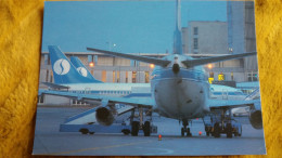 CPM AVION PLANE SABENA BELGIAN WORLD AIRLINES A B 737 200 ON THE APRON AT BRUSSELS AIRPORT AEROPORT BRUXELLES - 1946-....: Era Moderna