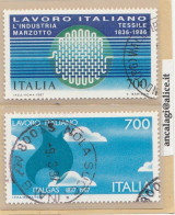 USATI ITALIA 1987 - Ref.0553 "LAVORO ITALIANO" Serie Di 2 Val. - - 1981-90: Usati