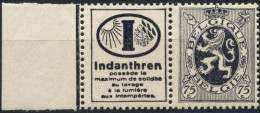 BELGIQUE - COB PU 51 - 75C LION HERALDIQUE TIMBRE PUBLICITAIRE "INDANTHREN" - NEUF - Postfris