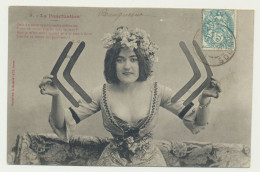 Carte Fantaisie Femme - La Ponctuation N° 9 - Les Guillemets - Phototypie BERGERET - Bergeret