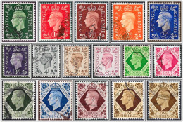 KGVI, 1937-47 SG462-475 ½d-1s, Dark Colours Set (16) V Good Used Hrd2a - Oblitérés