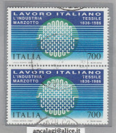 USATI ITALIA 1987 - Ref.0553C "LAVORO ITALIANO" 1 Val. In Coppia - - 1981-90: Oblitérés