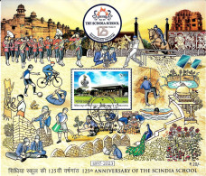 India 2023 125th Anniversary Of The Scindia School Souvenir Sheet Used Or First Day Cancelled As Per Scan - Monuments