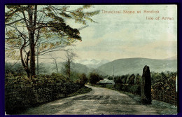 Ref 1640 - Early Druid Postcard - Druidical Stone At Brodick - Isle Of Arran Ayrshire - Ayrshire