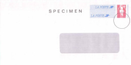 Entier FRANCE - Enveloppe SPECIMEN Petite Fenêtre Patte Autocollante Neuf ** - TVP Briat Rouge - PAP: Sonstige (1995-...)