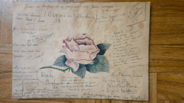 Voeux Messages Pour Un Mariage Du 3 Mai 1941 Avec Une Rose En Aquarelle - Historical Documents