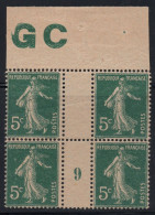 Semeuse 137**/MNH Millésime GC 9, Luxe Et Frais, Variété Lettre "G" Tronquée ! Cote : 120€ - Millésime