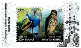 India 2023 India – Mauritius Joint Issue Souvenir USED Or First Day Cancelled As Per Scan - Águilas & Aves De Presa