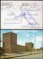 Madrid - O TP - Postal Mat Rodillo "Alcalá Henares - Expo 92 - Sevilla" + Tasada + Marca "Rehusado" "Devuelto Al...." - Covers & Documents