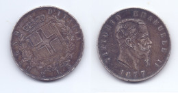 Italy 5 Lire 1877 R - 1861-1878 : Victor Emmanuel II.