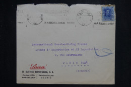 ESPAGNE - Enveloppe Commerciale De Barcelone Pour Paris - L 151590 - Lettres & Documents