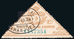 Madrid - Caja Postal Ahorros - Gálvez 5 - Mat "Giro Postal - Aranjuez" - Steuermarken