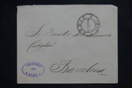 ESPAGNE - Enveloppe De L’évêché De Cadix Pour Barcelone - L 151592 - Brieven En Documenten