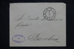 ESPAGNE - Enveloppe De L’évêché De Cadix Pour Barcelone - L 151592 - Covers & Documents