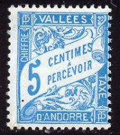 Andorre Francais Taxe 1938 Yvert 17 * TB Charniere(s) - Nuovi