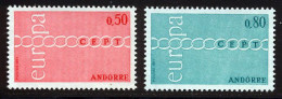 Andorre Francais 1971 Yvert 212 / 213 ** TB - Ungebraucht