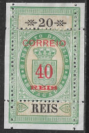 Macau Macao – 1887 Revenues Stamp Surcharged 40 Réis Over 20 Réis Mint Stamp - Ongebruikt