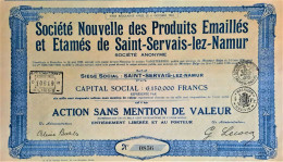 Société Nouvelle Des Produits Emaillés Et Etamés De Saint-Servais-lez-Namur - 1930 - Industrie