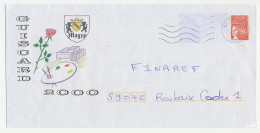 Postal Stationery / PAP France 2000 Brush - Palette - Flower - Rose - Sonstige & Ohne Zuordnung