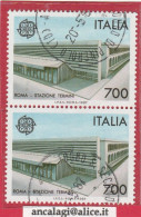 USATI ITALIA 1987 - Ref.0556C "EUROPA UNITA" 1 Val. In Coppia - - 1981-90: Oblitérés