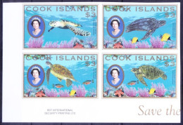 Cook Islands 2007 MNH Imperf 4v Blk, Sea Turtles, Queen - Tartarughe