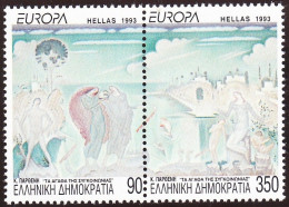 GREECE 1993 Europe / CEPT 4 Sides Perforated MNH Set Vl. 1882 / 1883 - Unused Stamps