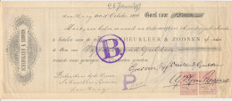 Plakzegel 1.25 Den 18.. - Wisselbrief Den Haag 1896 - Fiscaux