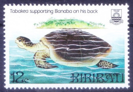 Kiribati 1984 MNH, Tabakea The Turtle God, Supporting Banaba Island On Back. - Tortues