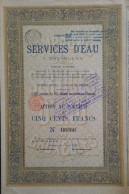 Services D'Eau - Bruxelles - 1893 - Action Au Porteur De 500 Francs - Acqua