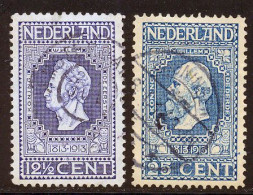 Pays-Bas 1913 Yvert 86 Et 88 (o) B Oblitere(s) - Gebruikt