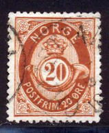 Norvege 1877 Yvert 27 (o) B Oblitere(s) - Used Stamps