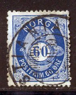 Norvege 1877 Yvert 31 (o) B Oblitere(s) - Gebraucht