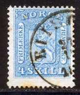 Norvege 1863 Yvert 8 (o) B Oblitere(s) - Usati