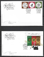 MALAISIE. N°1832-4 & BF 200 De 2016 Sur 2 Enveloppes 1er Jour. Calligraphie. - Malesia (1964-...)