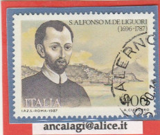 USATI ITALIA 1987 - Ref.0558 "SANT'ALFONSO DE LIGUORI" 1 Valore - - 1981-90: Usati