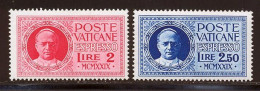 Vatican Express 1929 Yvert 1 / 2 ** TB - Priority Mail