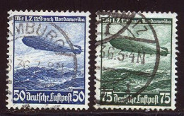 Allemagne Empire PA 1936 Yvert 55 / 56 (o) B Oblitere(s) - Poste Aérienne & Zeppelin