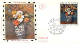 Monaco FDC 1972 Yvert 886 Peinture Fleurs Cezanne - FDC