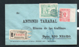 URUGUAY - 1925 -REGISTERED  COVER TO RIO NEGRO  - Uruguay