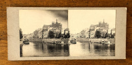 Metz * Quai De La Moselle Et Cathédrale * Photo Stéréo Circa 1890/1900 - Metz