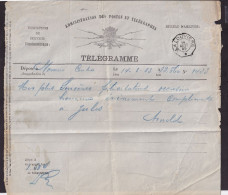 DDFF 920 -- BRASSERIE Belge - Télégramme De NAMUR 1885 Vers Raymond Boval , Brasseur à LA LOUVIERE - Birre